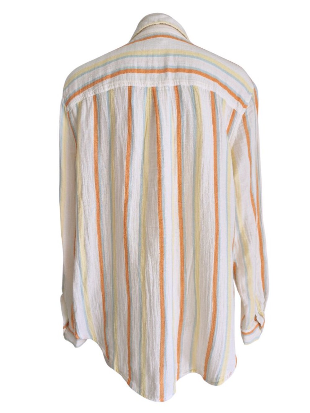 ANA NWT Cotton Gauze Multicolor Striped Shirt Tunic Size M - Picture 2 of 14